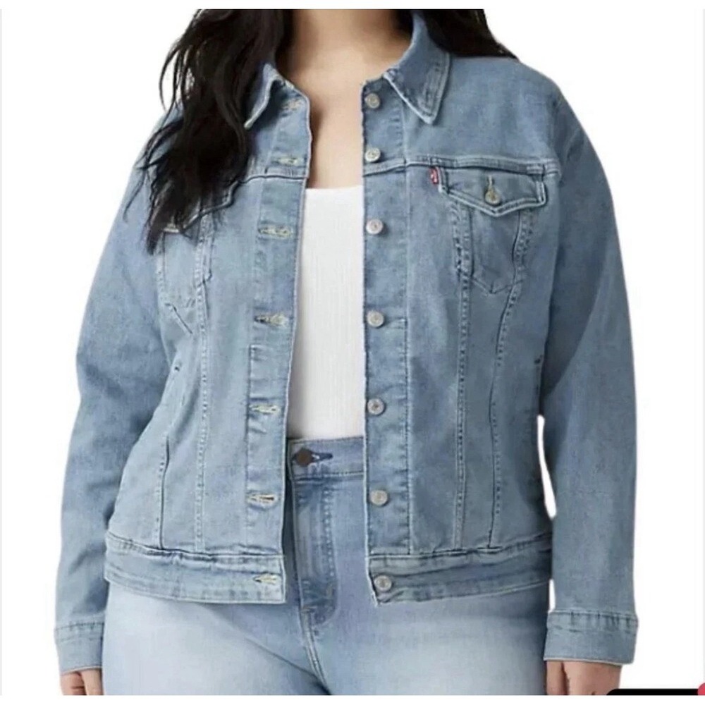 Levis Plus 3x Women's Trucker Denim Jean Jacket Light Blue Classic